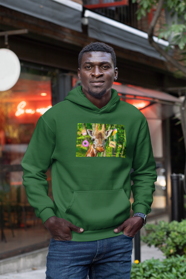 Green Hoodie| I act like I care but all i care about is food| Giraffe Hoodie