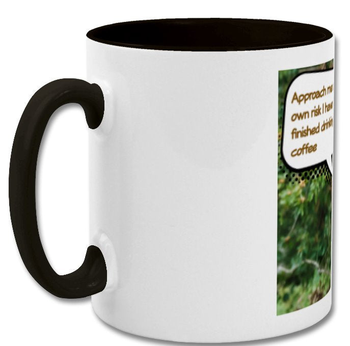 Mug| Approach me at your own risk i have not finished having my coffee|  double coloured mug