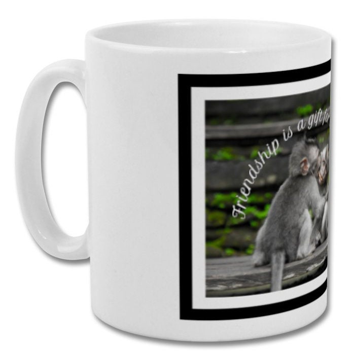Mug| Friendship is a gift for the blessed| Monkey friendship mug