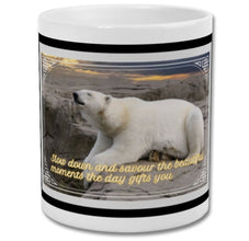 Mug| Slow down and savour the beautiful moments the day gifts you| Polar bear mug