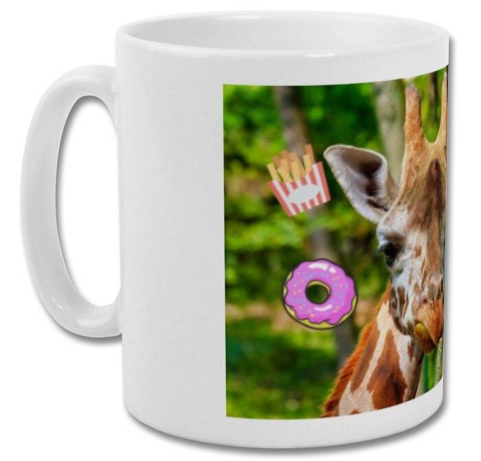 Mug| I look like i care but all i care about is food| Funny giraffe mug