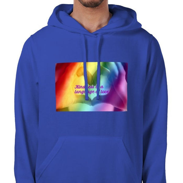 Royal blue hoodie| Kindness is  a language of love| Inspirational quote